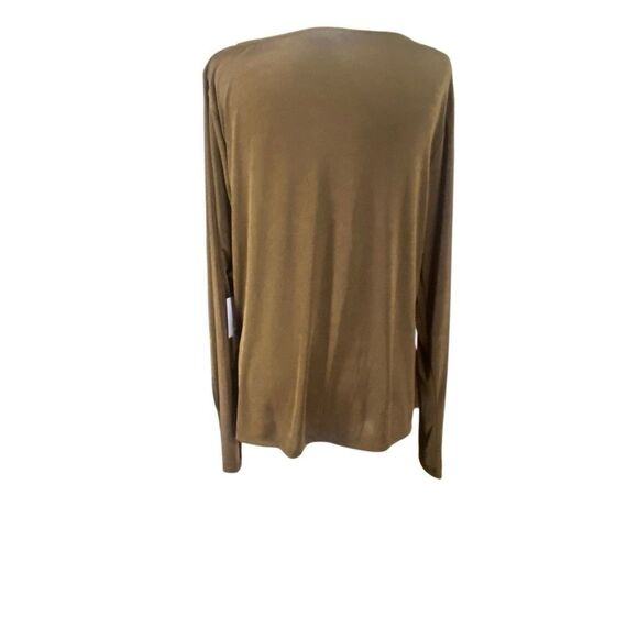 Good American Women’s 7 (3X) Long Sleeve Front Knot Blouse Shirt Mocha Brown NWT - Picture 4 of 7